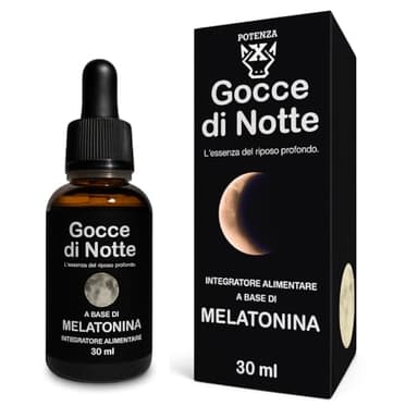 Gocce di Notte – Integratore a Base di Melatonina 1 mg, Favorisce il Sonno e il Rilassamento, 30 ml – Made in Italy