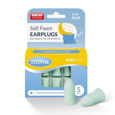 ZIIEVOE Tappi Orecchie Dormire - Struttura Fonoassorbente a 5 Strati Brevettata + Particelle Super Isolanti da 36dB,Rilassamento Lento e Zero Pressione (Blu, Taglia unica)