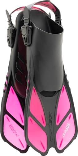 CRESSI Fins Bonete Translucent Pink S/M - Pinne da Nuoto Corte Regolabili per Adulti, con Fibbie Ultra Resistenti, Molto Leggere, Ideali per Viaggi, Rosa Translucido, S/M