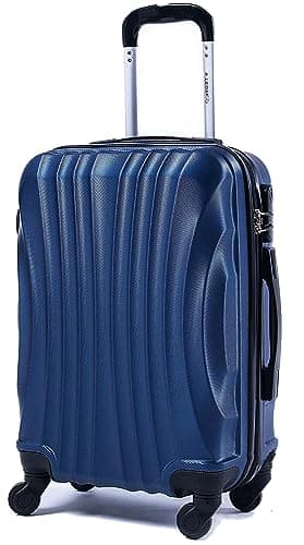 R.Leone Ryanair 55x40x20 cm Valigia Trolley Bagaglio a mano 4 Ruote rimovibile Ultraleggero in ABS Autonomo 20373N (Blu navy, Valigia 55X40X20cm)