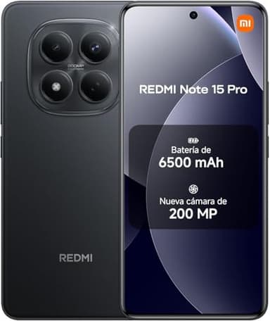 XIAOMI REDMI Note 15 Pro 4G Smartphone da 12+512GB, Batteria da 6500 mAh, Fotocamera da 200 MP, Display AMOLED FHD+ da 6,77 pollici, Nero