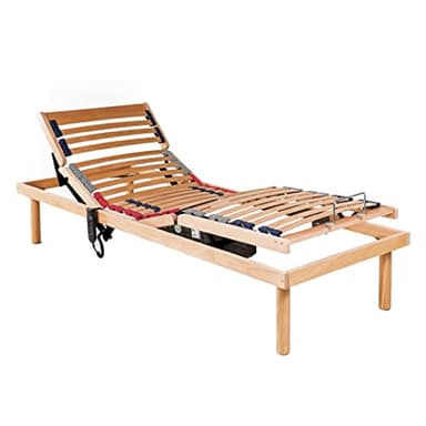 MEMORYLINE Rete elettrica motorizzata mod. Luxury Line (singola 80x190 cm) in legno di faggio, doppio motore OKIN. Dispositivo medico.