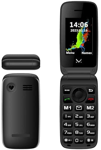 Majestic SILENO 42 FLIP BK – Senior phone display 2.4”, Dual SIM, wireless audio, fotocamera, flip attivo, tasto SOS, Base di ricarica, Nero