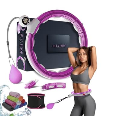 K-MART Smart Weighted Hula Hoop For Adults, Detachable Fitness Ring With 360 Degree Auto-Spinning Ball Massage, Smart Ring Hula Hoops For Adults, Fitness Equipment For Weight Loss