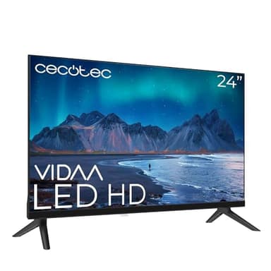 Cecotec Smart TV - Televisore LED da 24 Pollici Risoluzione HD - A5 Series ALH50024. Smart TV VIDAA, Sistema Dolby Audio, WiFi Integrato, Uscita per Cuffie, Chromecast, 3 HDMI e 2 USB