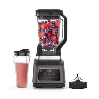 Ninja Frullatore 2 in 1, 1200 W, caraffa 2,1L, tazza 700ml, 3 programmi Auto-iQ: Blend, Max Blend, Crush, 4 impostazioni manuali, lavabile in lavastoviglie, nero, BN750EU