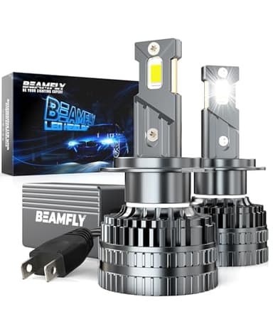 BEAMFLY H7 LED Lampadine Auto 130W 28000LM 6000K Luci Bianca 600%， Kit di Conversione per Fari Alogeni Auto, Luce Abbagliante o Anabbagliante 12V, Tubo di Rame Spesso,LED Lampada Luci,2 pezzi