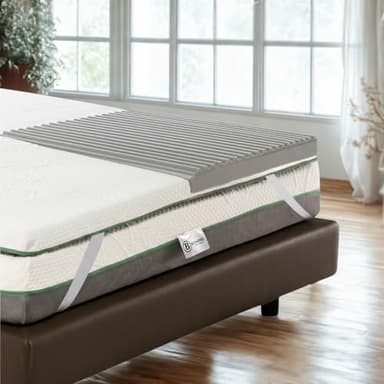 Bedshire Topper Orthofoam HD Matrimoniale 160x190 Materasso Correttore Rigido e Traspirante a 5 Zone Alto 5 cm con Rivestimento Sfoderabile Futon Ortopedico Made in Italy 100%