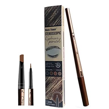 Matita Sopracciglia Waterproof,Pennarello per sopracciglia per occhi Matita per trucco con - 24 ore di macchie impermeabili a lunga durata ，2# Marrone Chiaro