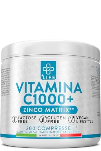 Vitamina C E Zinco 200 Compresse PiùLife, Vitamina c 1000mg, Zinco 10mg, Integratore Da Acido Ascorbico Puro, Antiossidante Naturale Per Le Difese Immunitarie, Vit C 1000mg Pastiglie