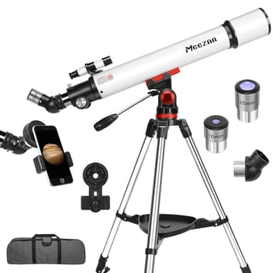 MEEZAA Telescopio, Telescopio Astronomico Professionale Adulti, 70/700mm AZ Telescopi Rifrattori per Bambini e Principianti, Telescopi portatile e potente 28x-210x con Treppiede, Adattatore Telefono