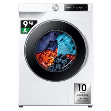 Samsung Lavatrice AI Control WW90DG6U25LE/U3 Libera installazione, 9 Kg, 1400 RPM, Wifi, Ecolavaggio Rapido 39', Vapore, Carica Frontale, 60l x 85h x 55p cm
