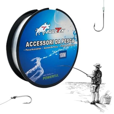 Lenza da Pesca in Nylon - 100 M - 0,3 mm – 9,6 KG - Monofilo, Bobina di Filo da Pesca, Resistente agli Strappi, trasparente, per Pescatori di Mare, Fiume, Lago