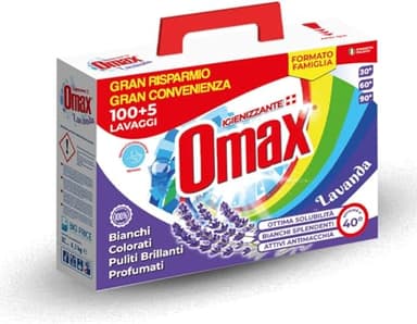 DETERSIVO LAVATRICE IN POLVERE IGIENIZZANTE 105 LAVAGGI PROFUO LAVANDA - MAXI FORMATO FAMIGLIA