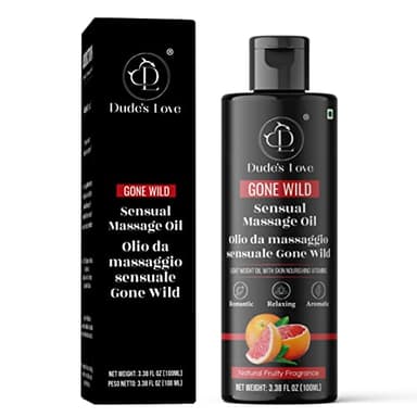 Dude's Love, Gone Wild - Olio da massaggio sensuale fruttato - Disintossicazione mentale, intimità e stimolazione | Miscela di oli da massaggio commestibili- Per uomini e donne, 100 ML