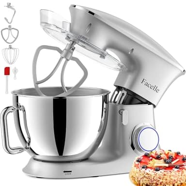 Impastatrice Planetaria 2000W 8,5L Robot da Cucina Facelle Mixer Cucina Basso Rumore Multifunzione Impastatrice Professionale con Ganci Impastatore 6 Velocità, lavabile in lavastoviglie