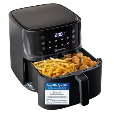 Sommertal Friggitrice ad aria calda HF760-7,6L XXL Airfryer – Touch screen, 8 programmi, 2000 Watt, risparmio energetico e salutare, grande friggitrice – Air Fryer