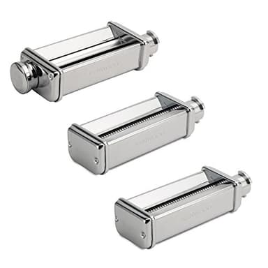 Kenwood MAX980ME Set Sfogliatrice, Tagliapasta Spaghetti e Tagliapasta per Fettuccine Accessori per Impastatrice Planetaria KCC+KVC+KVL+KMX, Acciaio Inossidabile, Argento