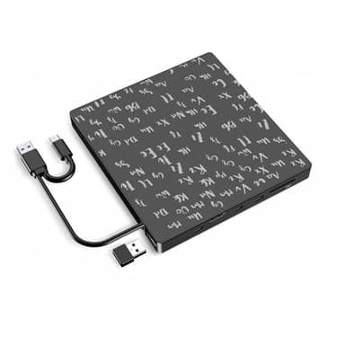 YAOGUI Unità DVD esterna portatile RW masterizzatori due interfacce USB tipo C CD DVD registratori DVD lettore CD esterno con due porte