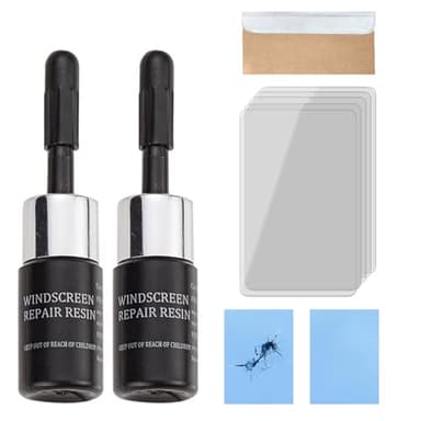 Biglumin 2PCS Kit Riparazione Crepe Vetro,Kit di Riparazione per Parabrezza,Kit Riparazione Parabrezza Auto,Parabrezza Auto Glass Repair Liquido Kit,Windshield Repair-Riparare Le Incrinature e Graffi