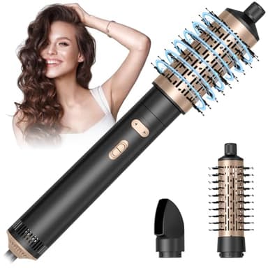 HyAdierTech Spazzola Asciugacapelli, Spazzola Ad Aria Calda 800W, Spazzola Rotante per Capelli, 3 in 1 Phon Capelli Ionica, 2 Temperature/2 Velocità, Arricciacapelli per Ricci Volumizzante Lisciante