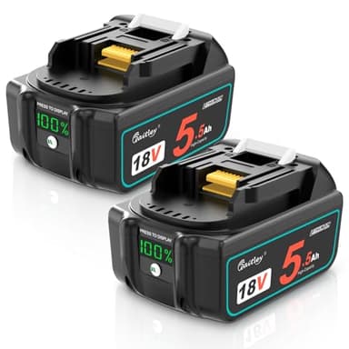 2X Waitley Batterie 5500mAh 18V per Makita BL1850 BL1860B BL1840 BL1830 BL1820B BL1815, Compatibili con Utensili Elettrici Makita 18V Li-ion