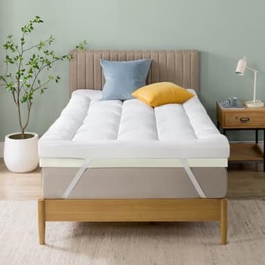 Zinus Topper in Schiuma Viscoelastica 80x190 cm - Spessore 10 cm - Design a Celle Aperte - Certificato OEKO-Tex - Traspirante e Ortopedico - Schiuma Comfort - Firmness Media