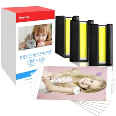 Nestink Set di cartucce d'inchiostro e carta fotografica di ricambio per Canon Selphy CP1500 per stampanti Selphy CP1300 CP1200 CP1000 CP790 CP810 CP910 CP 3115B001 (AA) 3 cartucce d'inchiostro a