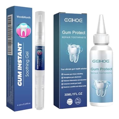 Dentifricio Gengive + Gel Gengive Ritirate,Riparazione e Cura Delle Gengivale,Previene il Declino Delle Gengivale,Rinfresca il Respiro,Pulisce e Protegge Efficacemente