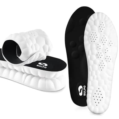 SULPO SPORT Solette ortopediche - Solette scarpe antinfortunistiche, lavoro, sportive e casual - Plantare ortopedico traspirante, luce e ammortizzante - Solette in memory foam - 43-44 / XL - Nero
