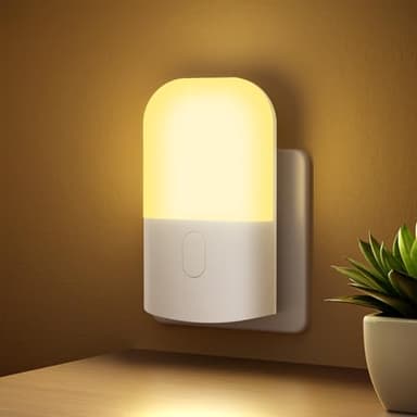 GRIFEMA GD101-1 Luce Notturna per Bambini 3 Livelli di Luminosità Regolabili, Luce Notturna con Sensore di Luce per Cameretta, Bagno, Corridoio, Cucina, Scale, 2700K Bianco Caldo