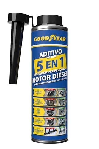 Goodyear Additivo detergente per Motori Diesel 5 in 1 Professionale 300 ml | Detergente Completo per iniettori, Turbo, Dpf, valvola EGR e aspirazione | Migliora Le Prestazioni