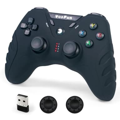 VooFun Controller PC, 2,4G Wireless Controller PS3 Joystick PC con Hall Joysticks, Doppia Vibrazione, Gaming Gamepad per PS3, Windows 7/8/10/11, Steam, Laptop, Raspberry Pi, Android TV, TV Box