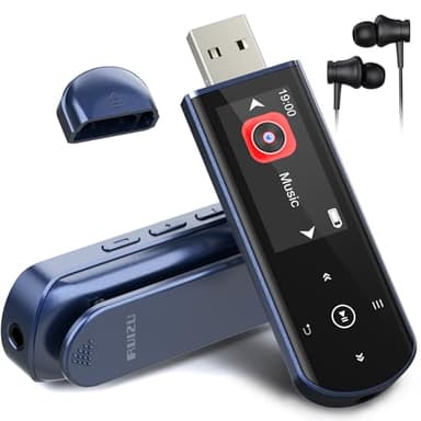 64GB Lettore MP3 Portatile Bluetooth 5.3, Clip Sportivo, Radio FM, Registratore Vocale, Lettore Audio Digitale, Trasferimento File USB, Ideale per Sport e Corsa