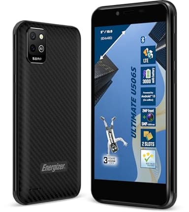 Energizer - Smartphone U506S - Economico sbloccato 2GB RAM / 32GB ROM - Schermo 5" - Batteria 3000 mAh - Fotocamera 5MP+QVGA posteriore/2MP anteriore - Android 13GB - Nero