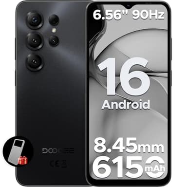 DOOGEE Note 56X Smartphone Android 16, 6150mAh, 24GB + 64GB/2TB TF, 6.56" HD+ 90Hz IPS, 4G Telefono Cellular offerta Smartphone, 8.45 mm Ultrasottile, 8MP+5MP/Dual SIM/Octa Core/Face ID/GPS, Nero