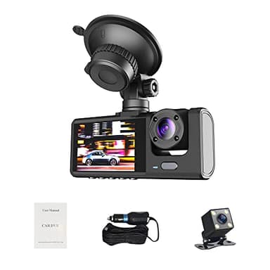 Aumotop 1080P DVR Dash Camera Fotocamera anteriore e interna e posteriore Registratore di guida Schermo da 2 pollici Supporto Dashcam Visione notturna Registrazione in loop Blocco con un tasto