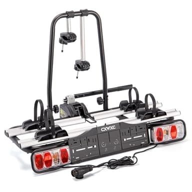 Portabici da traino – Portabici per auto per biciclette elettriche e ruote standard, può ospitare 2 biciclette, fusibile a sgancio rapido, sistema di illuminazione a 13/7 pin, universale ed