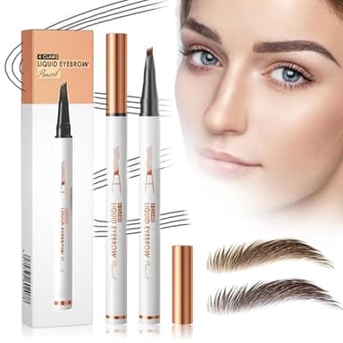 Matita Per Sopracciglia Waterproof,Matita Microblading Sopracciglia,Testa Della Penna a Quattro Punte Matita Sopracciglia Crea Sopracciglia Dall'aspetto Naturale Senza Sforzo (Marrone Scuro#1)