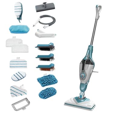 BLACK+DECKER Scopa a vapore multifunzione 2 in 1 con pulitore portatile, guanto STEAMitt e 17 accessori, BHSM1615DAM-QS