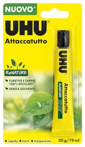 UHU Colla Attaccatutto senza solventi, sicura per l'utilizzo dei bambini 20ml blister