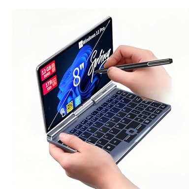 KOOFORWAY 8 Pollici 2-in-1 Mini Laptop, Schermo Touch HD Rotabile con Supporto per Scrittura Manuale, Windows 11 Pro, Laptop Compatto, Intel N100, 12GB RAM, SSD da 512GB/1TB (BP8(12GB+1TB))