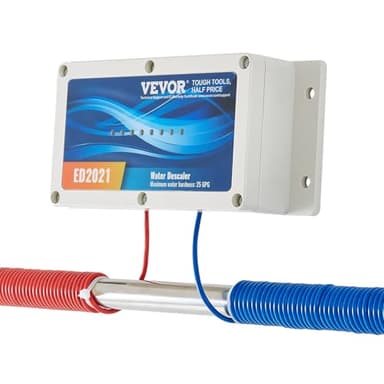 VEVOR Sistema Decalcificazione Elettronica dell'Acqua, Decalcificante Senza Sale, Addolcitore dell'Acqua Dura per Ridurre l'Accumulo di Calcare per Tubi Idraulici Domestici, Macchinetta Addolcitore