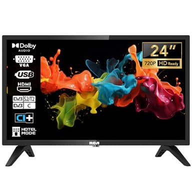 RCA Televisori 24 Pollici (60 cm) LED HD TV Triplo Tuner (DVB-T/T2-C-S/S2) USB HDMI CI/CI+ Modalità hotel