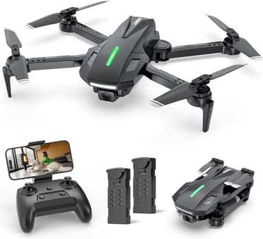 DEERC D70 Mini Drone con 1080P HD Telecamera per Bambini Adulti, FPV Quarcottero RC Pieghevole per Ragazzi Ragazze con Modalità Headless, Tap Fly, 360° Flips, Controllo Vocale e Gestuale, 2 Batterie