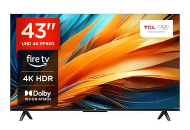 TCL 43PF650 43-inch TV 4K Ultra HD, HDR TV, Smart LED e Fire TV (Dolby Vision, Dolby Atmos, DTS, HDR 10, Alexa built-in, Airplay2, Miracast)