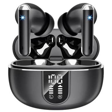 JBMI Cuffie Bluetooth, Auricolari Bluetooth 5.3 In Ear Stereo con 4 Microfono ENC, 60 Ore Cuffiette Wireless Cancellazione Rumore, Auricolare IP7 per iPhone e Androide, Earbuds Usb C Sportive