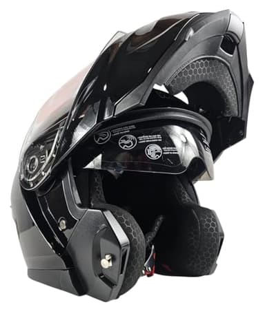 Casco Modulare moto apribile ULTIMA OMOLOGAZIONE CE 22.06 Visierino occhialini Nero (S)