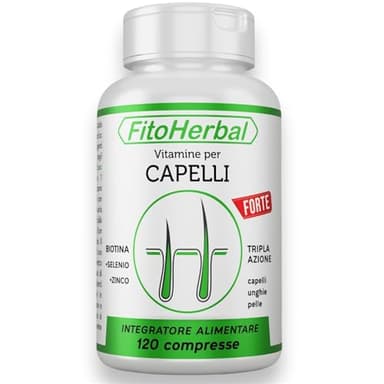 Biotina Capelli, Integratori per Capelli tripla azione per la Crescita, Migliora Aspetto Cutaneo Viso, Ridona Forza Resistenza alle Unghie. Integratore Capelli Donna e Uomo. Trattamento per 4 Mesi