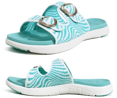 COFACE Sandali ortopedici da donna Comodo supporto per arco plantare ortesi Fascite plantare ammortizzata morbida scivolata da passeggio nuvola da donna per donna 2025 BluBianco Taglia 36